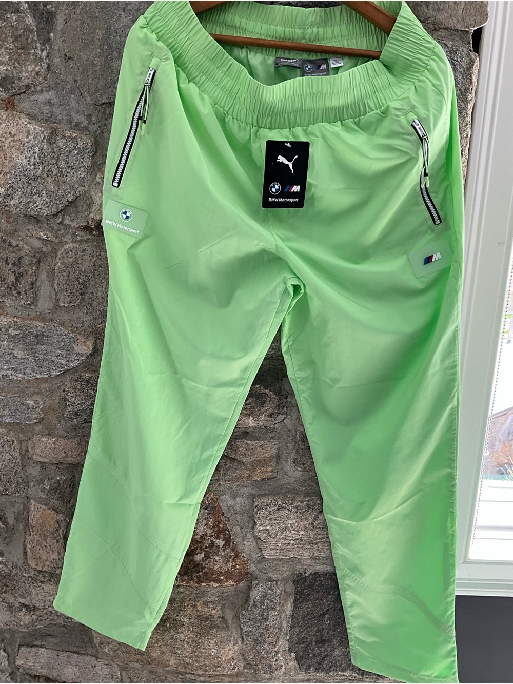 Puma BMW Motorsport Neon Lime Green Track Pants - Picture 3 of 4